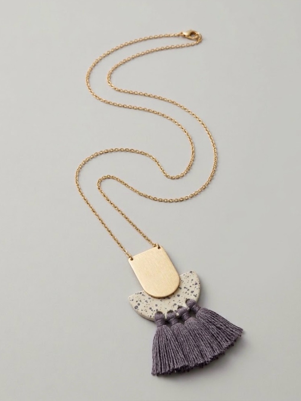 5 for $30 Fringe and Paint Splatter Gold Necklace